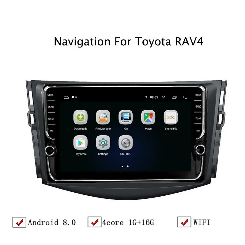 NAVITOPIA 10 1 дюймов автомобильный мультимедийный плеер Andriod 8 gps навигация для Toyota RAV4