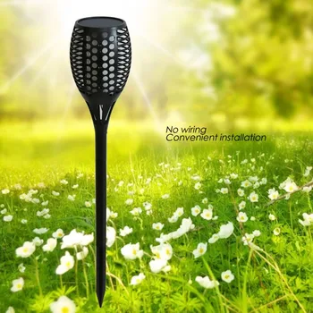 

96LEDs Solar Flashing LED Lawn Night Light Waterproof Flame Torch Flashing Outdoor Waterproof Solar LED Fire Light Garden Lamp