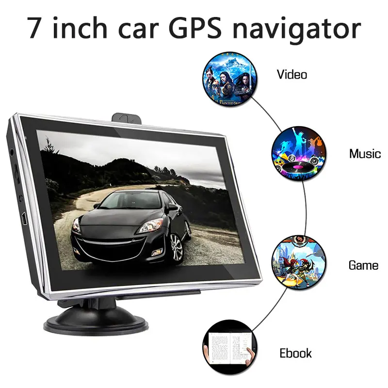 

Vehemo ABS 7 Inch GPS Navigator System GPS Navigation Car Spoken HD GPS Navigator System Turn-By-Turn Durable Directions