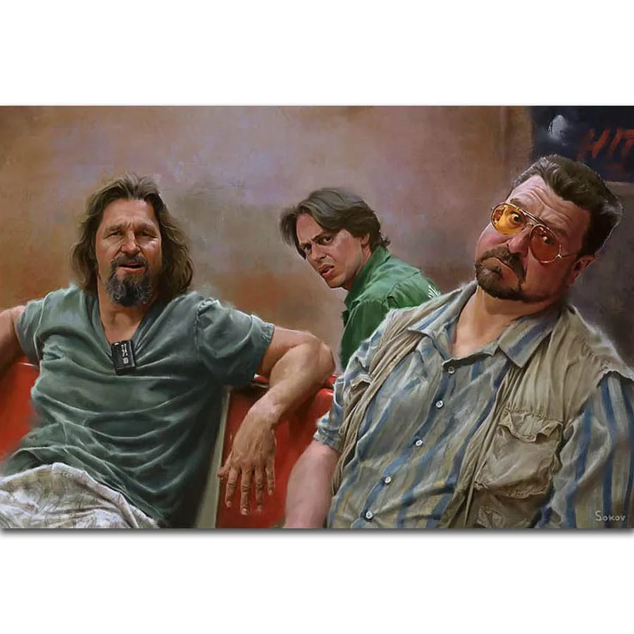 FX1114 Hot The Big Lebowski Jeff Bridges Classic Vintage Movie Film Custom Poster Art Silk Canvas Home Room Wall Printing Decor