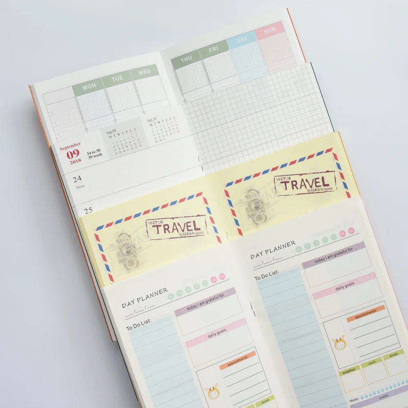MaoTu Colored Planner Notebook Traveler' s Notebook Refills Filler Paper Inserts Daily Weekly Planner Office School Notebook