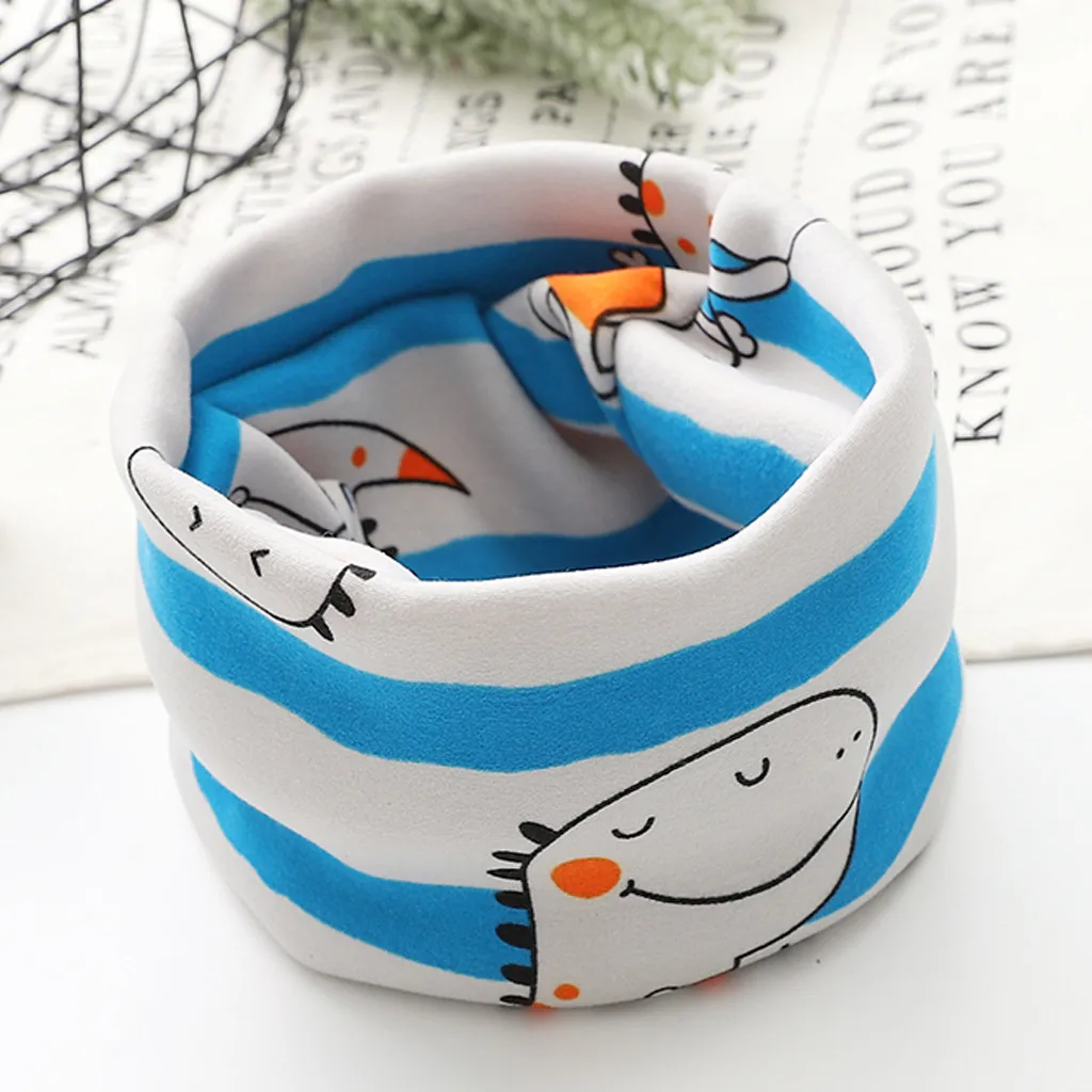 

Autumn Winter Boys Girls Baby Cartoon Print Scarf Cotton O Ring Neck Scarves