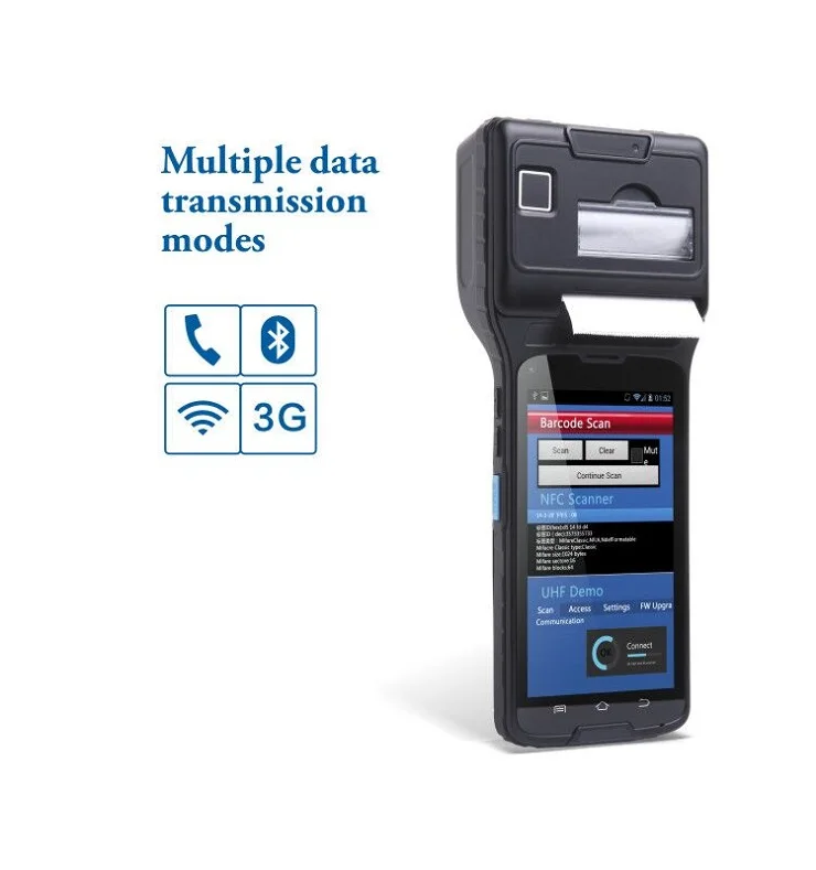 5 بوصة قارئ andrild pda مع nfc و قارئ rfid uhf ، طابعة حرارية wifi بلوتوث LS550S (1d + uhf)
