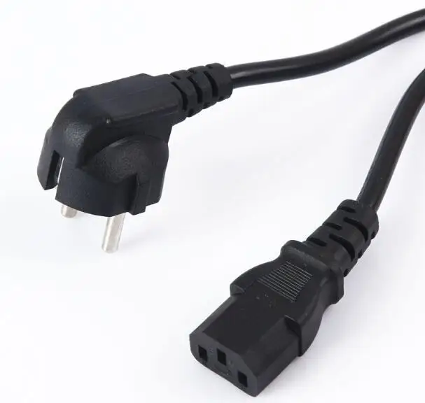 

1pc 250V 10A 1.8m C13 IEC Kettle to European 2 pin Round AC EU Plug Power Cable Lead Cord PC