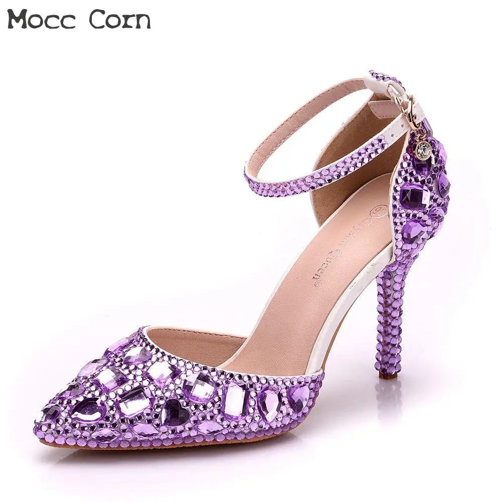 Wedding Shoes High Heels Pointed Toe Party Prom Shoes Crystal