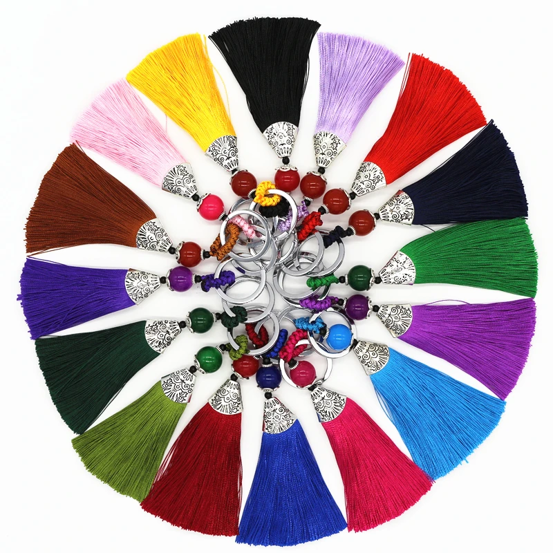 20Pcs Fashion Mixed Color Satin Silk Tassel 14CM Long Tassels For Keychain Cellphone Straps Jewelry Charms Accessories 20Pcs Fashion Mixed Color Satin Silk Tassel 14CM Long Tassels For Keychain Cellphone Straps Jewelry Charms Accessories