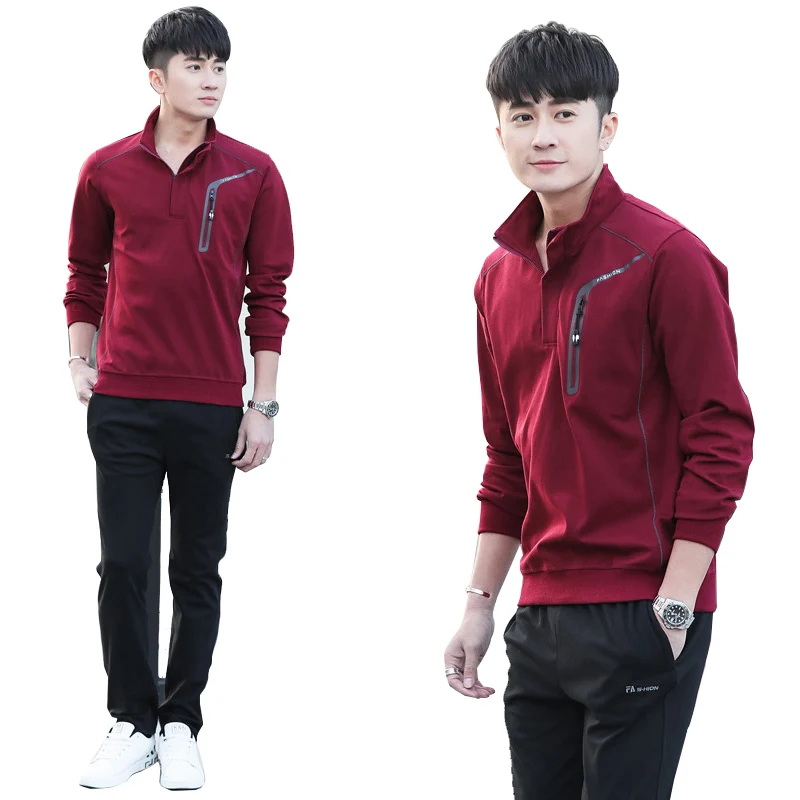 

2018 Men's Sportswear Cotton Running Set Sports Set Jogging Suits Clothes Tracksuit Sweatshirt+Pants Gym Traning Fitness Set