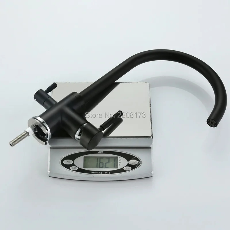 Smesiteli New Arrival Luxury Matte Black Finish Osmosis Reverse 3 in 1 Kitchen Faucet three way clean water filter taps