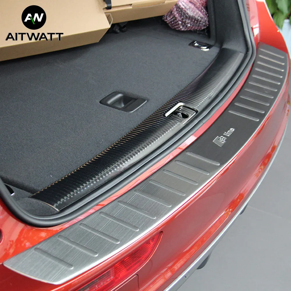 

Fit For Audi Q5 2009 2010 2011 2012 2013 2014 2015 2016 Stainless Steel Outer Rear Bumper Protector Trunk Door Sill Cover Trim