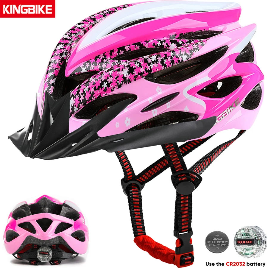 

KINGBIKE Bicycle Helmets Ultralight MTB Road Bike Helmet Pink Women Cycling Helmets Caschi Ciclismo Capaceta Da Bicicleta