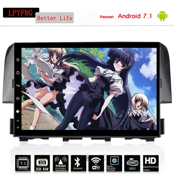 Система android 10 0 новый автомобильный DVD плеер для Honda Civic 2017 2016 Bluetooth GPS сб навигация