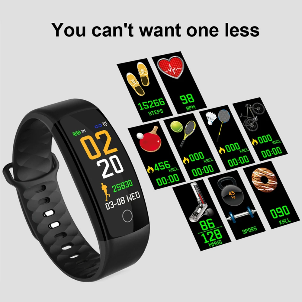 Zucoor умный Браслет тонометр Smartband Пульс монитор Шагомер метр RB73 Bluetooth группа часы