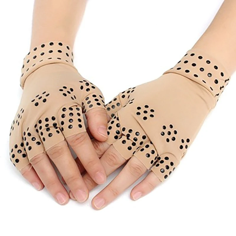 

New Fitness Safe Compression Therapy Gloves For Safe Wrist Half Finger Magnetic Anti Arthritis Health