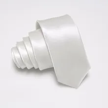 Модный тонкий галстук белый узкий галстук мужской галстук однотонный, из полиэстра 36 цветов 5 см Ширина