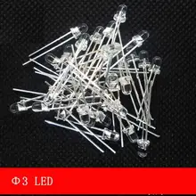 1000 шт./лот 3 мм светодиодный светильник супер яркие белые волосы красный светоизлучающий диод бесконечные короткие ножки