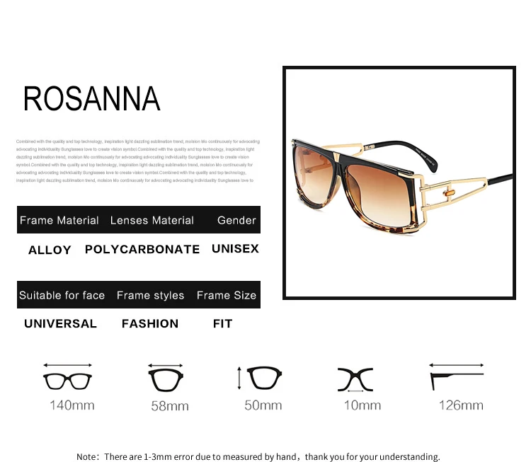 Rosanna Для мужчин большой Рамки Солнцезащитные очки для женщин Для женщин Мода Градиент Очки для женщин ретро очки Очки Lunettes De Soleil Gafas