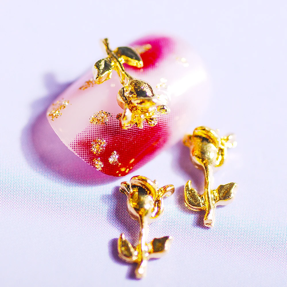 

Gold Rivet Nail Studs 3D Nail Decoration Gold Rose Butterfly Studs Metal Alloy Manicure Design Accessories