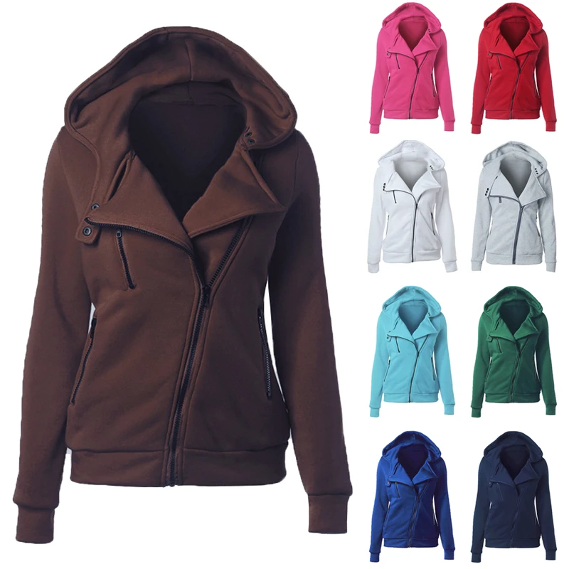 

Fashion Hoodies Sweatshirts Women Long Sleeve Hoodies Jackets Zipper Hoody Jumper Overcoat Outwear Harajuku Female Sweatshirts