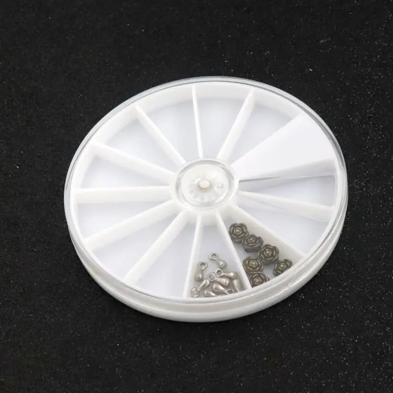 

1PCS Environmental Round White Plastic Container For Beads Jewelry Plate Display Holder Storage Handmade DIY Accessories