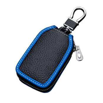

1pcs Accessories 13.5*5cm Universal Leather Key Case Zipper Car Smart Remote Cover Keychain Bag