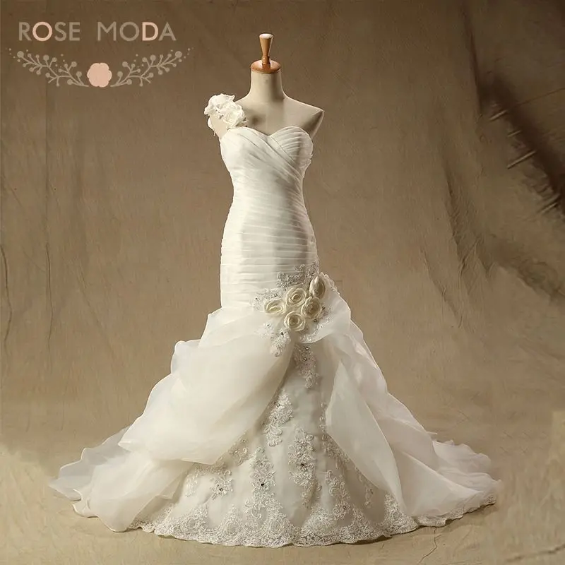 Rose Moda Organza Meerjungfrau Hochzeitskleid Pyper 3d Blume Eine Schulter Brautkleider Lace Up Zuruck Dress Money Dress Up Brides And Bridesmaidsdresses Gowns Uk Aliexpress