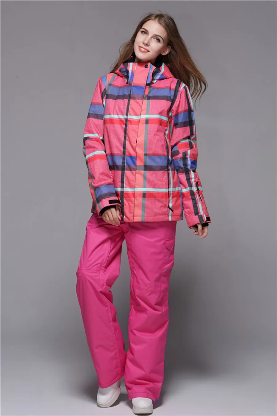 GSOU Снежный бренд лыжный костюм Женская лыжная куртка Сноубординг брюки зимняя водонепроницаемая Лыжная одежда женская спортивная куртка