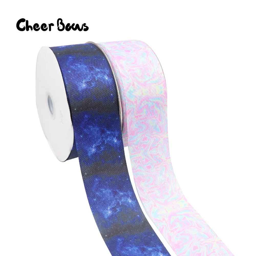 

Printed Grosgrain Ribbons 75mm DIY Handmade Space Galaxy Printed Ribbons Single Face 100% Polyester Ribbons 5 Yards