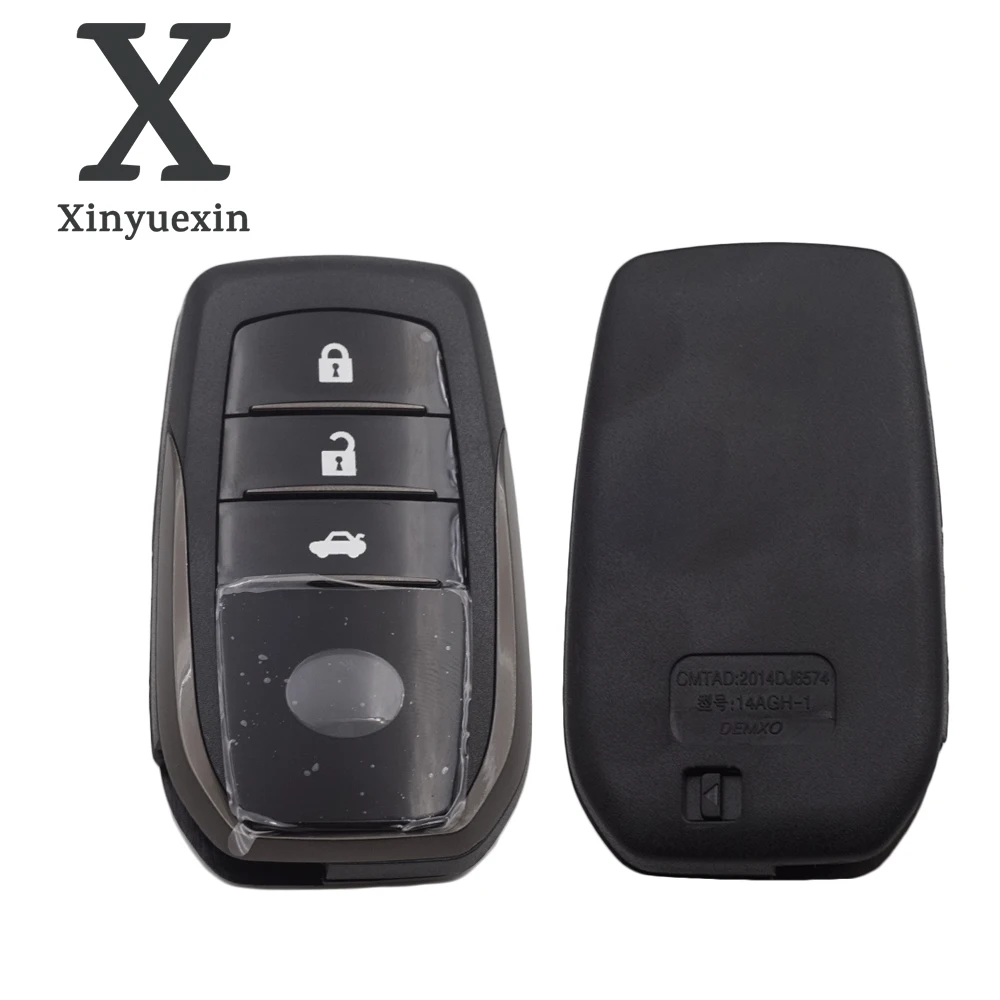 Xinyuexin 3 Buttons Smart Remote Key Shell Cover Fit for Toyota Corolla Camry  RAV4 Car Key Control Housing With No Logo xinyuexin replacement 2 3 buttons remote car key cover case fit for toyota avalon camry smart entry shell no logo