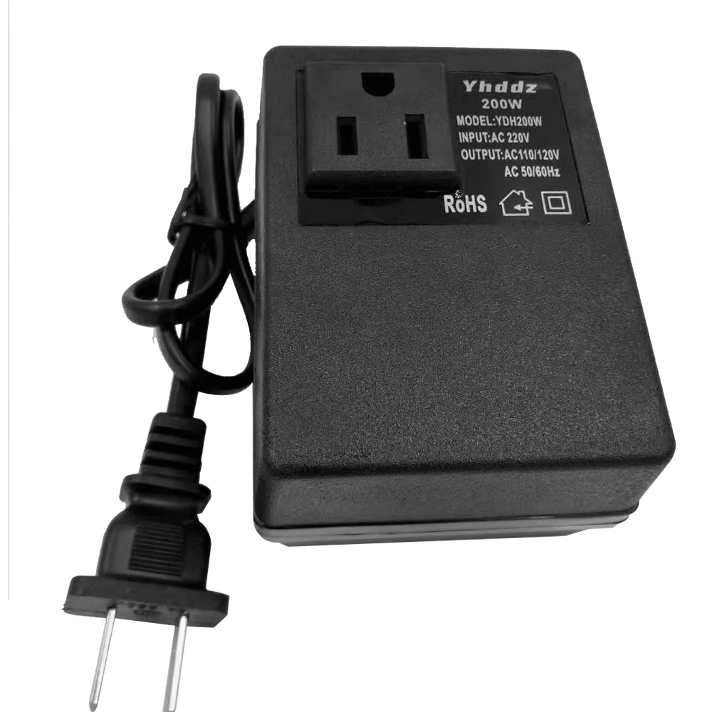 

KKMOON Intelligent Efficient 200W AC 220V To 110V Step Down Transformer Voltage Converter Travel Power Adapter for Household