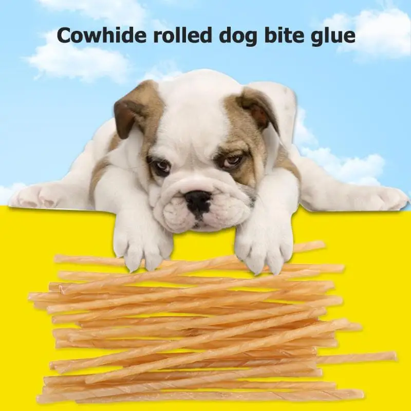 

Dog Toys Natural Cowhide Roll 20pcs Molar Teeth Clean Stick Food Treats Pet Accessories Dog Toys Dog Molars 12.5 cm Long