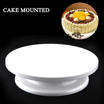 

BEEMSK Plastic Cake Stand cake turntable can manually rotate round plastic cake turntable DIY flower turntable baking tools