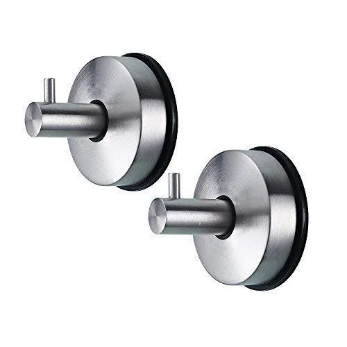 

2PCS 304 Stainless Steel Vacuum Suction Cup Hooks Shower Holder Removable Towel Rack and Kitchen Organizer Towel Hook Coat Hook