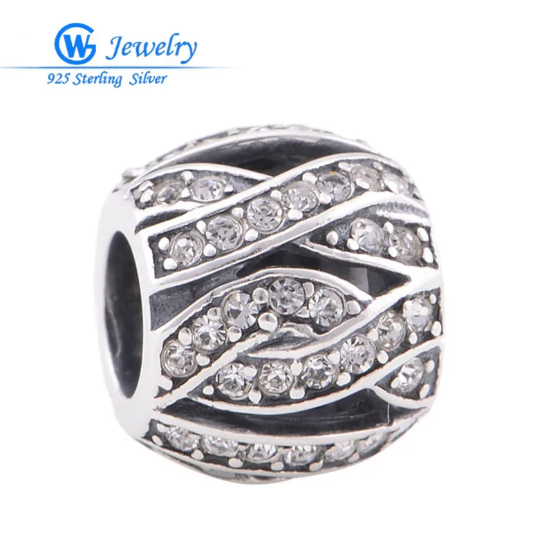 

AAA zirconium Decoration Charms 925 Sterling Silver Fits Pan Troll Bracelets DIY Gift GW Fashion Jewelry X041H10