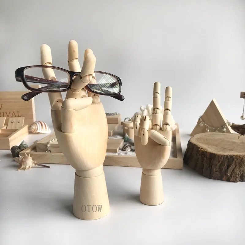 Wood Finger Shaped Props glasses display bracelet jewelry window