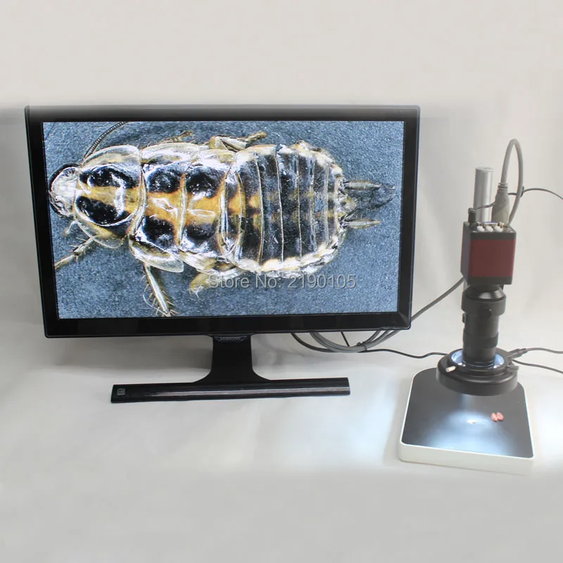 

30fps 1080P 1/3 CMOS Industry Microscope Camera HDMI VGA Outputs+8X-130X C-Mount Lens+Adjustable LED Lights+Adjustment Bracket