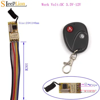

DC 3V 3.6V 5V 6V 9V 12V Mini Relay Wireless Switch Remote Control Power LED Lamp Micro Switch 3V-12V Switch Receiver Transmitter