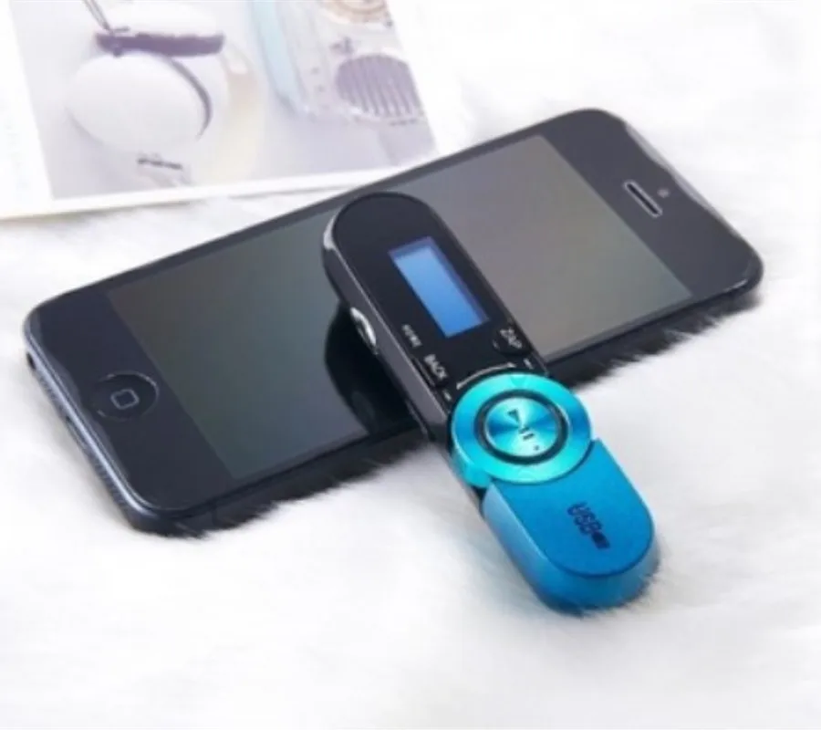 

Hoqueen Wholesale 1pc/lot Real 4GB Screen clip MP3 Music Player USB disk flash music Player+FM+Recorder