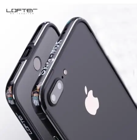 Алюминиевый металлический бампер Lofter для Apple iPhone6 7 8 iPhone 7 8 Plus, чехол с мультяшной рамкой, металлический чехол, защитный чехол, Capinha