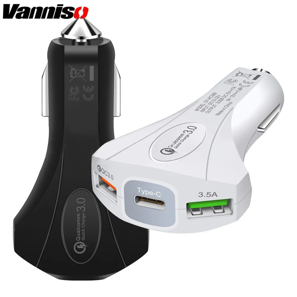 

Universal USB Quick Charge QC3.0 Car Charger For iPhone USB Type-C PD Auto Vehicle Metal Fast Charger Mobile Phone Quick Charger