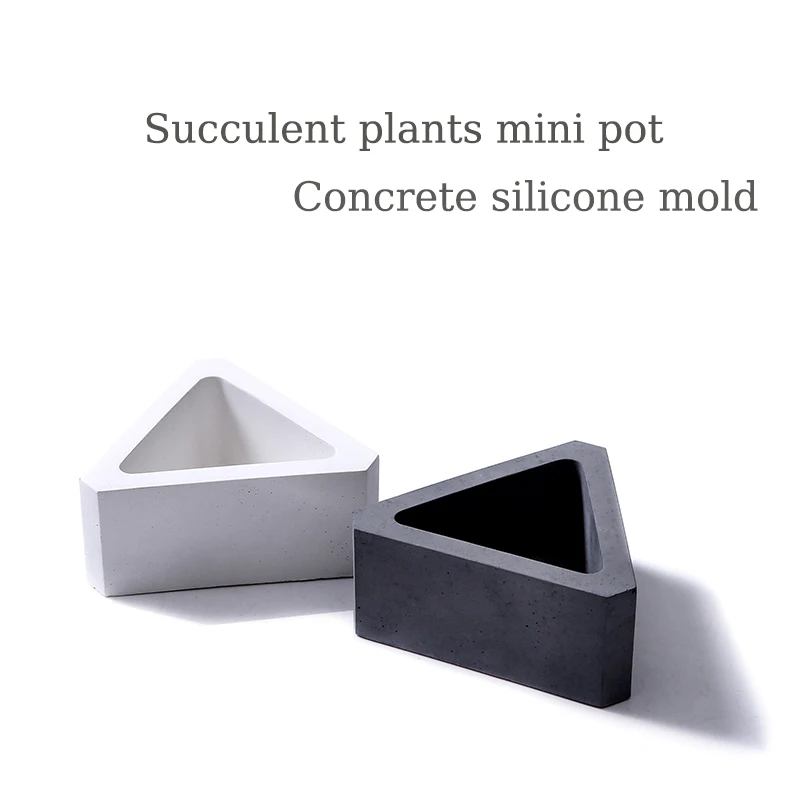 Succulent Plants Mini Pot Mold Triangular Planter Mold Silicone Concrete Mold Cement Clay Crafts