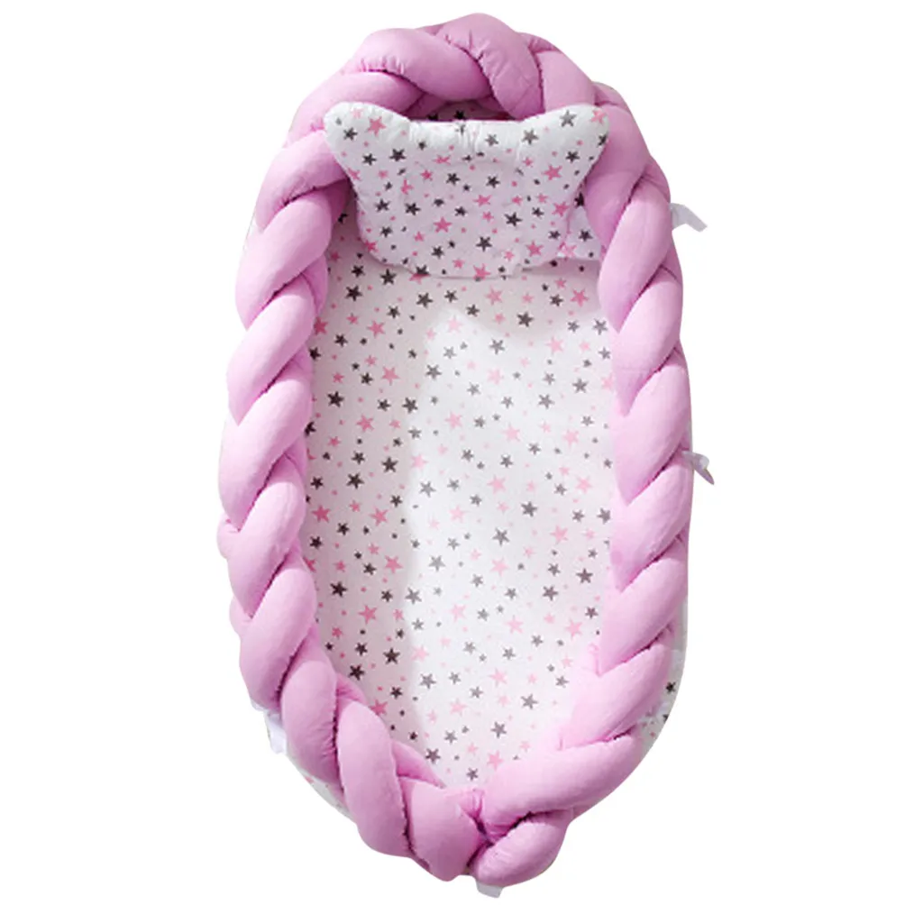 ARLONEET,, для новорожденных, Вязанная, переносная, съемная и моющаяся кроватка для новорожденных, детское гнездо, спальная кровать, дорожная кроватка, кровать, гнездо - Цвет: D