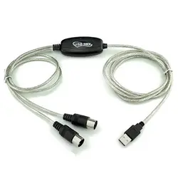 1,5 м USB IN-OUT MIDI Интерфейсный кабель конвертер ПК к музыкальной клавиатуре адаптер Шнур USB электронный орган музыкальная линия