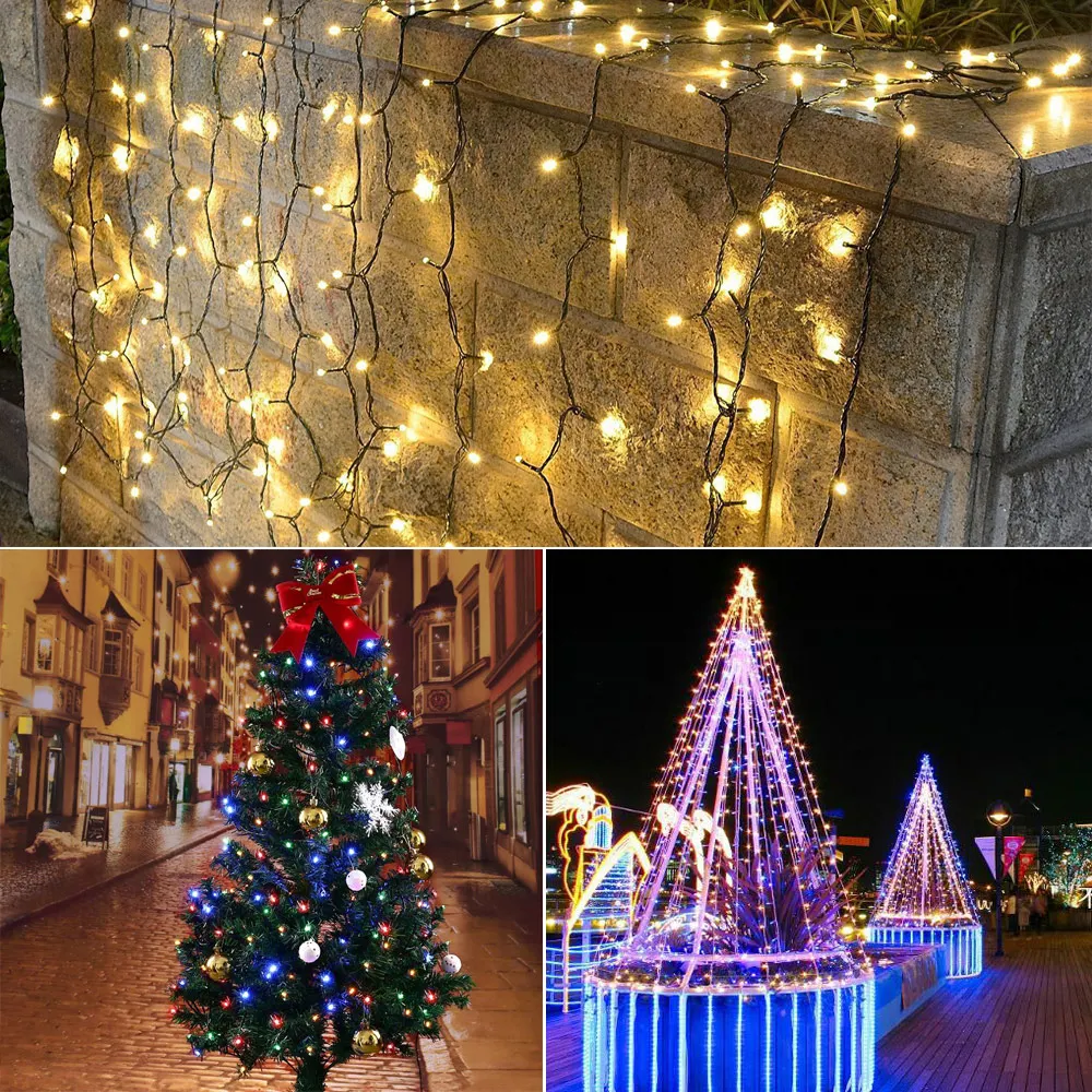 Светодиодный светильник для сада, водонепроницаемый, для улицы, 7 м/12 м/22 м, светодиодный светильник на солнечных батареях, декор для праздника, патио, ландшафта, свадьбы, вечеринки, Рождества, лужайки