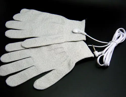 

Free Size Silver conductive Fiber Massage Gloves Electrotherapy/Facial Conductive Gloves for TENS/EMS Machine 1 Pair