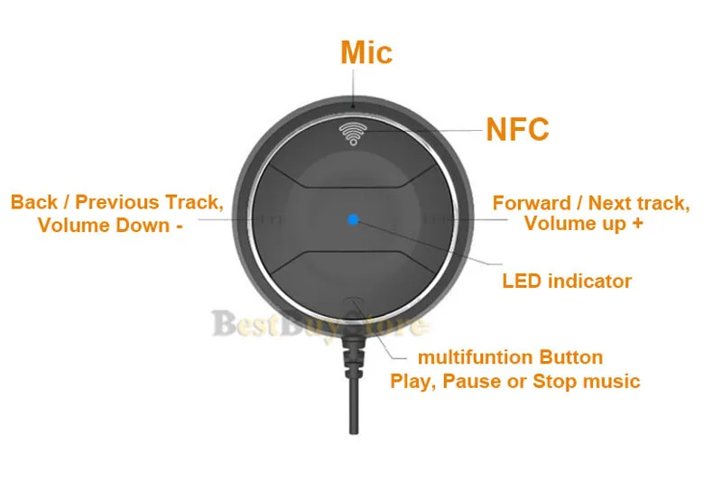 XCGaoon NFC Bluetooth 4,0 автомобильный комплект громкой связи для iPhone для samsung подходит много мобильных телефонов, может пара по NFC