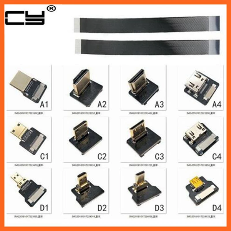 FPV Micro HDMI Mini 90 градусов адаптер 5 см 100 FPC плоский кабель шаг 20 контактный