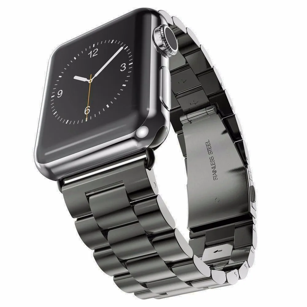 Складная Пряжка для Apple Watch 38 40 42 44 мм черный золотистый ремешок из нержавеющей