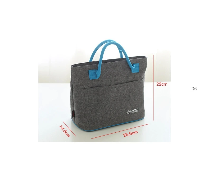 Сумка для ланча, новая мода, высокое качество, серый-синий, Минималистичная, термоизолированная сумка для еды, повседневная, дорожная, тепловая сумка для пикника, Ланч-бокс