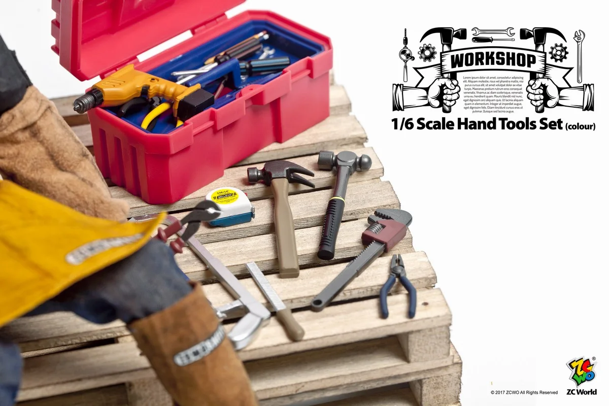 Colour 1/6th Scale ZCWO Hand Tools Set 