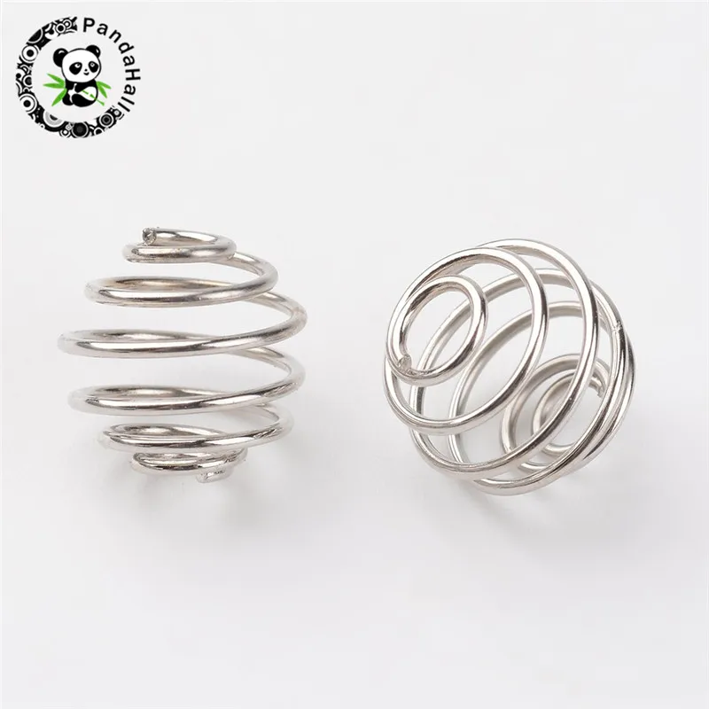 

9mm Iron Spiral Bead Cages for Necklace Pendant Jewely Making hole: 3mm About 1650pcs/500g